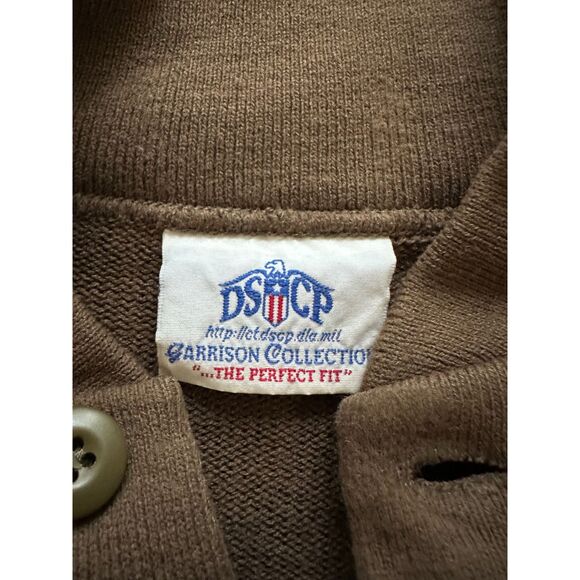 Vintage DSCP Military Retro Button Down Cowl Neck Sweater - Size L - Picture 2 of 3